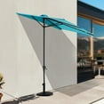 thumbnail image 3 of COBANA Turquoise Half Market Patio Umbrella, Fade-Resistant, 3 of 8