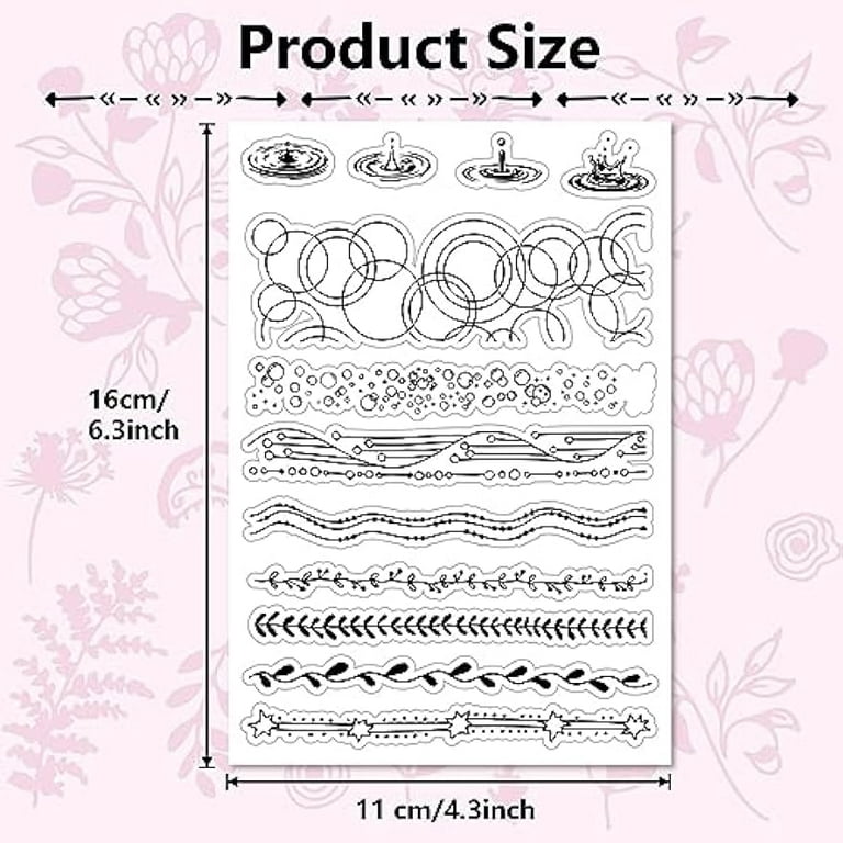 Water Stain Clear Rubber Stamps Reusable Writing Lines Olive Leaf Silicone  Transparent Seals Stamp for Journaling Card Making Friends DIY Scrapbooking  Photo Frame Album Decor 6.3 x 4.3inch 
