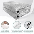thumbnail image 3 of 3 Pieces Queen Quilt Set,Gray Foliage Palm Leaves Soft Bedding Sets with 1 Quilt & 2 Pillow Shams,Monochrome Country Plant Summer Bedspread Lightweight Coverlet Comforter for All Season, 3 of 6