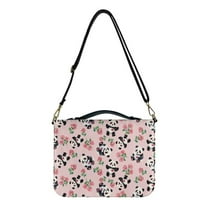 ZUXONGSY Valentine's Day Panda Love Letter Rose Print Pu Leather Bible Cover Case for Men Women Large Church Bag with Detachable Strap Lightweight Christian Tote Bag for Religious, -L