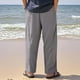 thumbnail image 4 of Pantalones largos para hombre, lisos, informales, con múltiples bolsillos y botones, para exteriores, rectos, para fitness, cargo, poliéster, 4 of 6