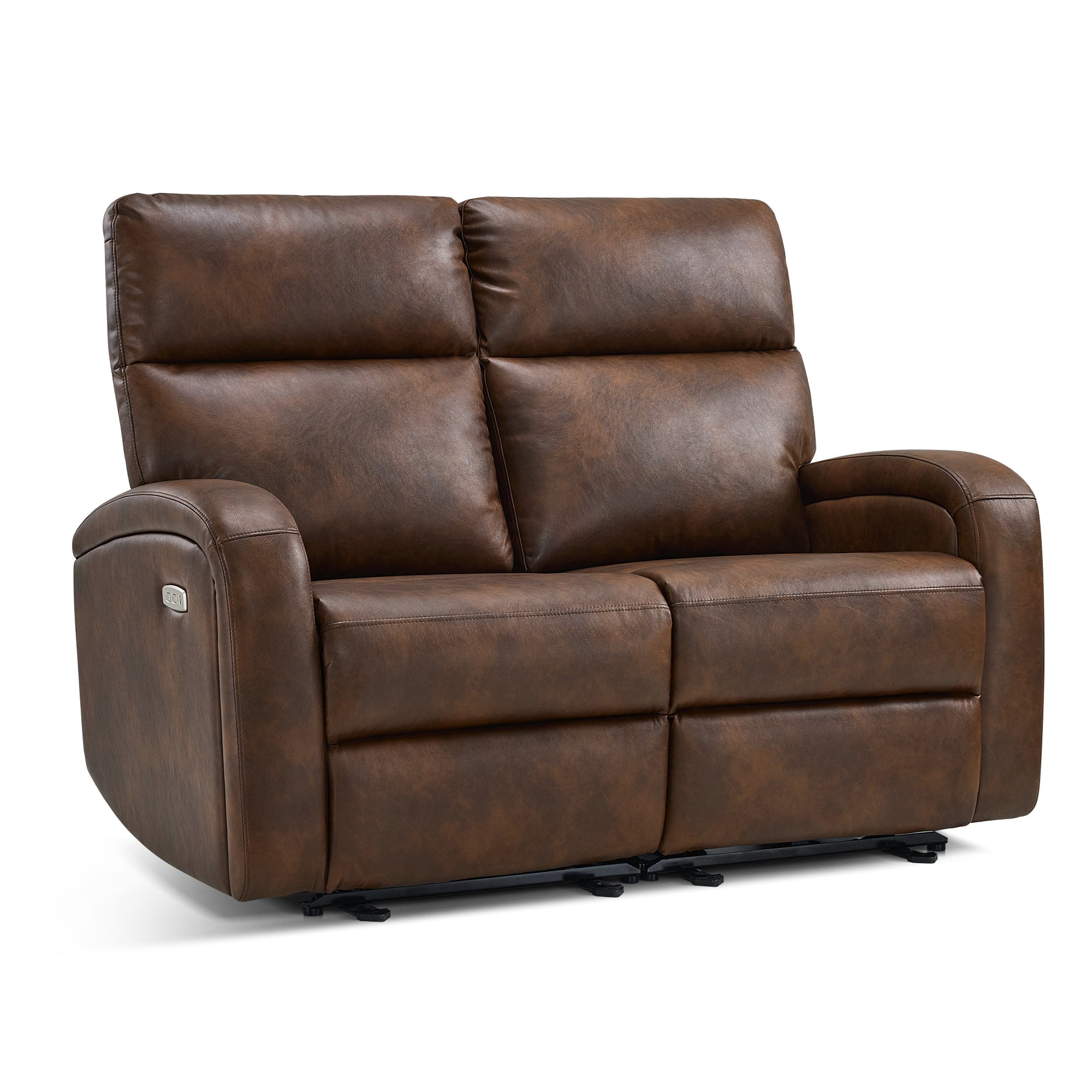 MCombo 56" Zero Wall Hugger Power Recliner Loveseat Sofa for Small Space, Living Room, RV, Dark Brown