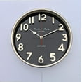 thumbnail image 3 of 12'' Large numaric Wall Clock Black - 3D Fonts Silver Finish (Silver), 3 of 3