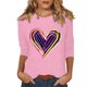 thumbnail image 3 of TaTaai Fashion Women's Day Printed Loose Casual Round Neck Three Quarter Sleeves 3/4 Sleeves T-shirt Pullover Top Gift, 3 of 5
