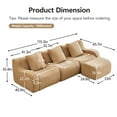 thumbnail image 2 of Alvantor Sectional Sofa with Reversible Ottoman L-Shaped 115" W 3-Seater Teddy Boneless Couch Modern Deep Seat Cloud Sofa for Living Room Camel, 2 of 16