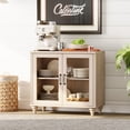 thumbnail image 5 of Buffet Cabinet with Glass Door, Kitchen Storage Cabinets with Adjustable Shelf, 34 inch, Beige, 5 of 6