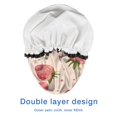 thumbnail image 4 of Shower Caps,Strawberry Plants Fruit Heart Beige Pattern Waterproof Shower Cap for Women 4 Pieces,Double Reusable Hair Cover for Shower PEVA Elastic Stretch Hem, 4 of 7