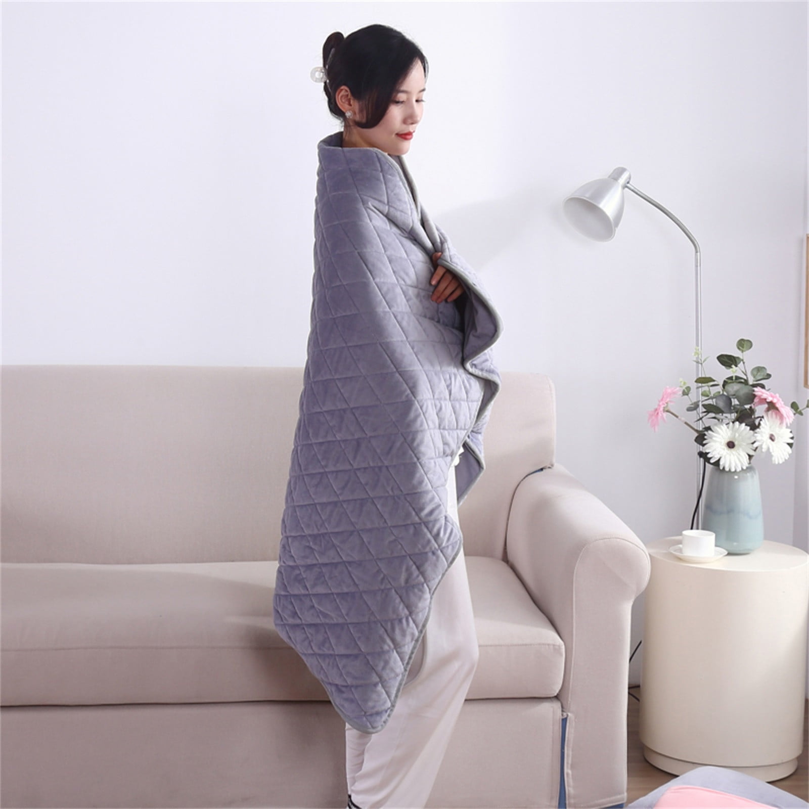 JeashCHAT Heated Blanket Soft 5V Safety Electric USB Blanket Machine Washable For Home Travel Office (75X120cm/29.5x47.2inch) With 120cm Extension Line