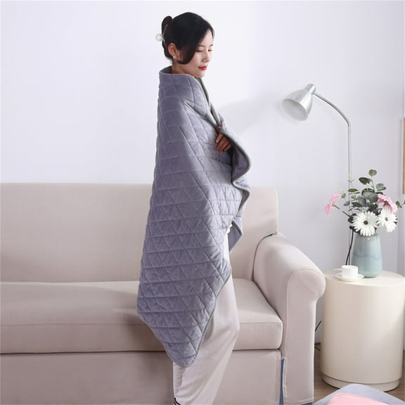 LACKUST Electric Throw Heated Blanket,55x39in Zipper Machine Washable Heated Blankets with 1.2m Extension Line Gray Electric blanket,5V