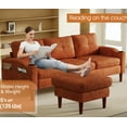 thumbnail image 3 of 78" Convertible Sectional Couches with Movable Storage Ottoman, 3 Seat L-Shape Sofa with USB Charge and 2 Cup Holder, Upholstered Comfy Sofa for Living Room, Apartment, Orange, 3 of 5