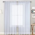 thumbnail image 1 of Cortinas transparentes Tomfoto para sala de estar, con bolsillo para barra, para dormitorio, de voile semitransparente, blancas (140 cm de ancho x 213 cm de largo, 2 paneles), 1 of 7