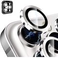 thumbnail image 1 of Protector de cámara trasera plateado compatible con iPhone 13 Pro y iPhone 13 Pro Max, [aleación de aluminio], cobertura total y película protectora de lente de cámara de dureza 9H,, 1 of 5