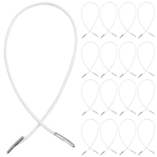 100 cuerdas elásticas de púas redondas con púas metálicas para hacer mascarillas, encuadernación y manualidades (blanco)