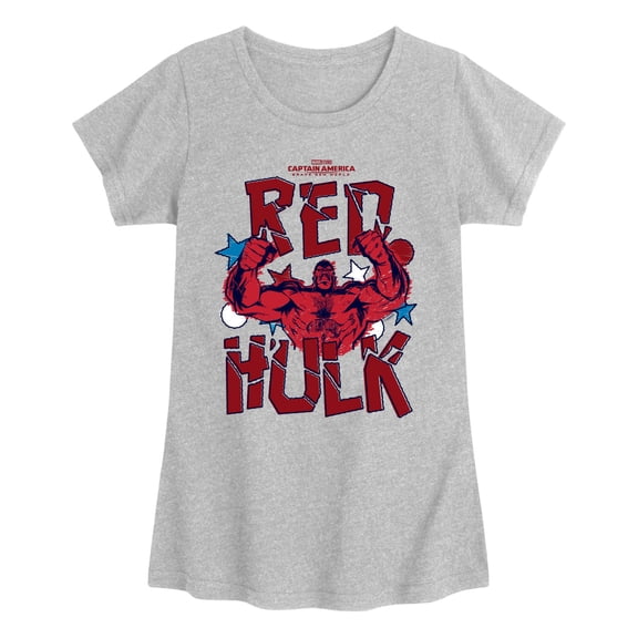 Captain America - Scribble Red Hulk - Youth Girls Fitted Short Sleeve T-Shirt