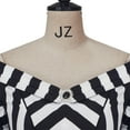 thumbnail image 5 of Victorian Dress Renaissance Ball Gown Black and White Stripes Costume for Women, 5 of 10