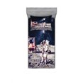 thumbnail image 2 of Galaxy Bedding Set with Sheet & Covers, American Cosmonaut with USA Flag on Moon Digital Pilot Space Discovery Photo, Printed Bedroom Decor 2 Shams, 4 Sizes, Grey Dark Blue, by Ambesonne, 2 of 3