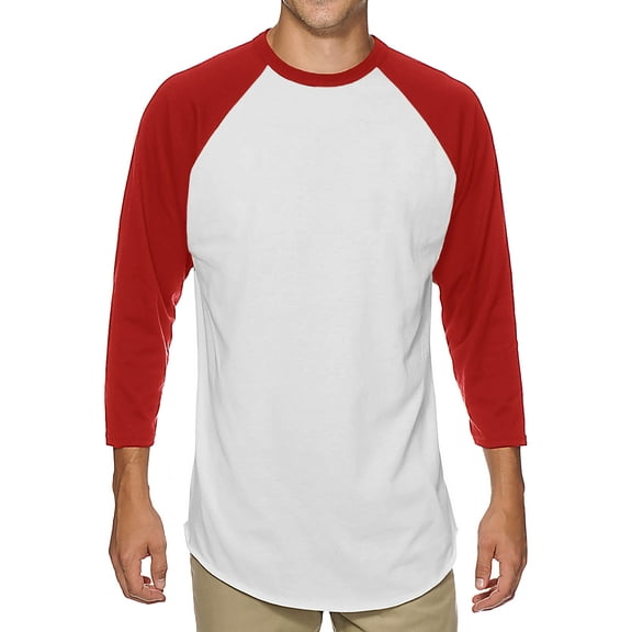 Ma Croix Men's Basic Baseball Raglan 3/4 Sleeve T-Shirts