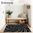 thumbnail image 3 of ODIKA 4'x6' Machine Washable Non-Slip Area Rug, Luxurious Spiral Swirl Vortex Dense Pile Artistic High Traffic Rug, Black, 568471, 3 of 7