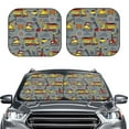 thumbnail image 2 of Balery 2 Piece Funny Construction Car Windshield Sun Shade|Foldable Front Windshield Shade for Car Front Window for Most Sedans SUV Truck-Large, 2 of 7