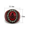 thumbnail image 2 of Stainless Steel Red and Black Ion Plated Crystal Masonic Freemason Ring Size 10, 2 of 5