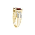 thumbnail image 3 of AFFY Princess Cut Red Simulated Garnet & White Cubic Zirconia Cocktail Ring in 14k Yellow Gold Over Sterling Silver Ring Size - 8.5, 3 of 6