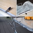 thumbnail image 4 of Portable Silver Iron Wire Garbage Rack: Versatile Outdoor Camping & Picnic Organizer for Kitchen, Office, Bedroom - Weatherproof, Easy Pole-Mount Installation, Eco-Friendly Material, 320x260x45mm, 4 of 5
