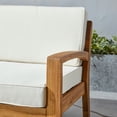 thumbnail image 4 of GDF Studio Sally Outdoor 7-Seater Acacia Wood Sectional Sofa Set, Teak and Beige, 4 of 7