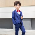 thumbnail image 4 of Bainana Boys Christmas Outfit Set Long Sleeve Solid Color Gentleman Suit 4 Pieces Clothes Set Big Kids Relaxed Fit Party Wear, 4 of 6