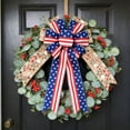 thumbnail image 5 of Large Patriotic Bow Wreath 4th of July Decor American Flag Bow for Labor Day, Veterans Day, Indoor Outdoor Red with Blue Stars Bunting Holiday, Window Decor, 9.84×18.1in, 5 of 6