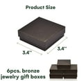 thumbnail image 3 of Dawhud Direct Small Jewelry Box - 6-Pack Cardboard Small Gift Boxes with Lids and Black Cushion - Ideal for Earrings, Bracelets, and Necklaces - Jewelry Packaging Boxes - 3.5 x 3.5 x 1-Inch (Bronze), 3 of 6