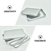 4Pcs Small Tin Box Metal Tins Container Rectangular Tins Box Portable Box Containers