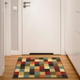 thumbnail image 2 of Ottomanson Non-Slip Indoor Entryway Rug 1'10.5" x 3' – Low Pile Stain Resistant Door Mat, Checkered Multicolor, 2 of 11