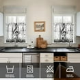 thumbnail image 4 of Black Note 3-Piece Kitchen Curtains Set Kitchen Curtains Sets with Valance for Windows Rod Pocket Machine Washable Kitchen Decor(54"x18"+2x27.5"x24"), 4 of 5