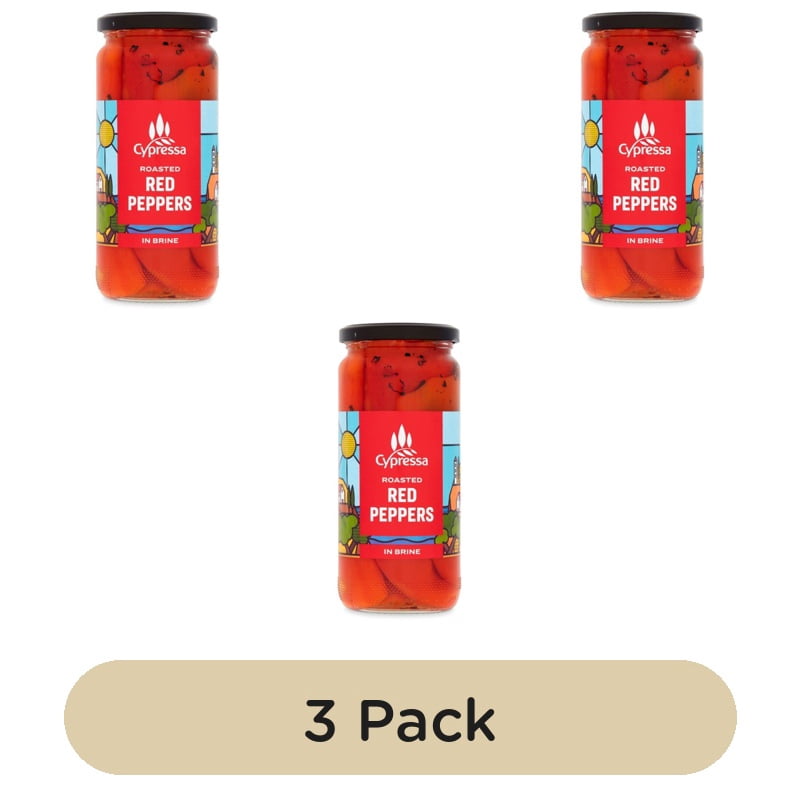 Cypressa Roasted Red Peppers 460g, British Import (Pack of 3)