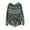 #004-Army Green, variant on Long Sleeve Shirts for Women Oversized Round Vintage Ethnic Sweater Fall Winter Casual Loose Colorful Striped neck Gift K nit Pullover