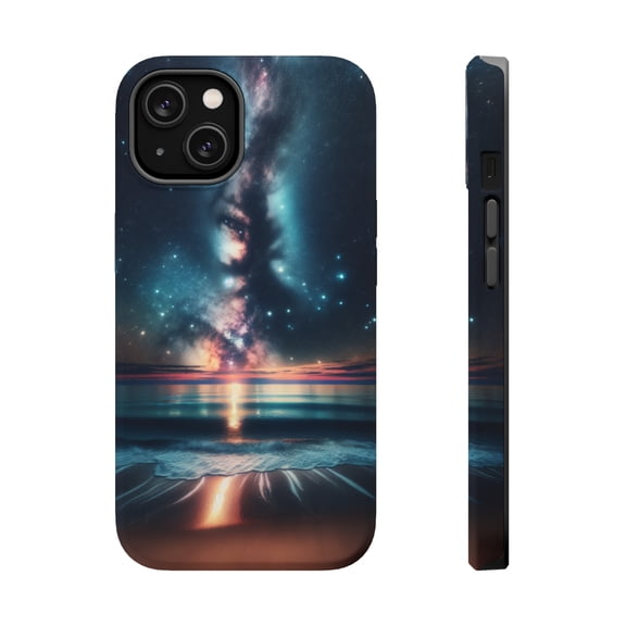 DistinctInk Tough Case for Apple iPhone 14 PLUS (6.7" Screen), Compatible with MagSafe Charging - "Awe-Inspiring Starry Night: Capturing Celestial Beauty"