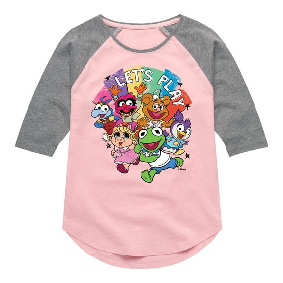 Muppet Babies - Let's Play - Toddler & Youth Girls Raglan Graphic T-Shirt