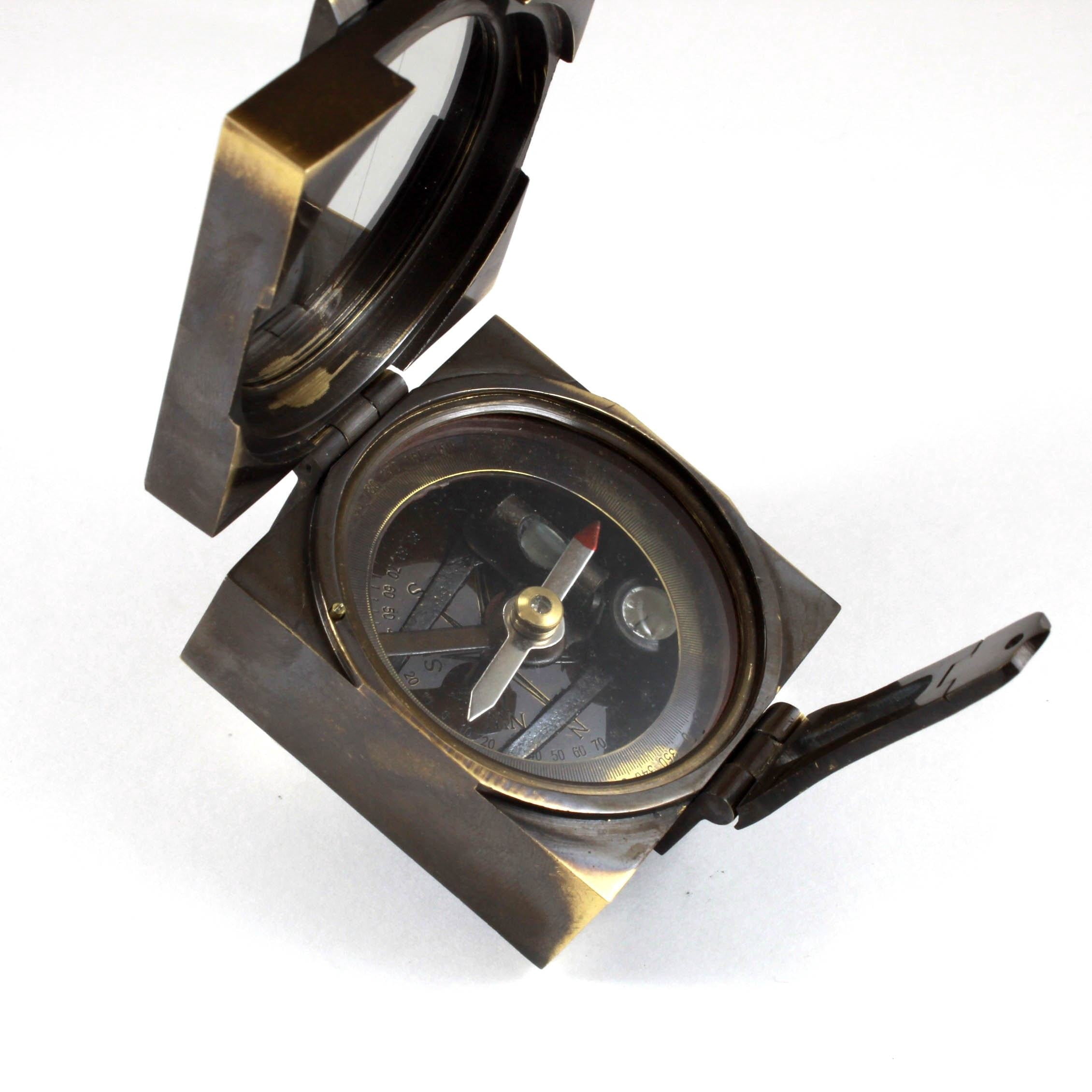 Antique Style 2\" Brunton Directional Compass Brass Nautical Finish Metal Instrument