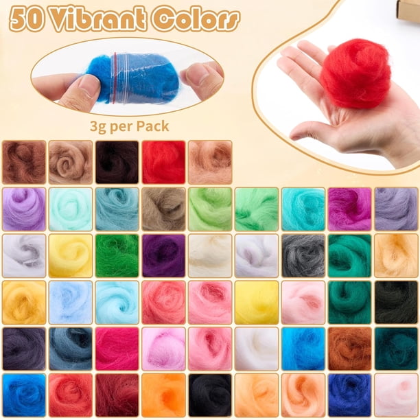 Kit de Feutrage À l'aiguille 10g x 8 Couleur Total... - Grandado
