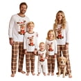 thumbnail image 5 of Nibbcoa Family Matching Pajamas Sets Long Sleeve Reindeer Printed Tops Plaid Pants, 5 of 9