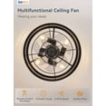 thumbnail image 6 of Zardon 16.5 inch Caged Ceiling Fan with Light and Remote Control, Black Farmhouse Ceiling Fans for Kitchen, Bedroom, Indoor, 6 Speed, Quiet, Timing, 6 of 8