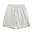 thumbnail image 6 of Plus Size Men's Nylon Spandex Blend Casual Sports Shorts, Sweat Wicking Flexible Drawstring Elastic Waist Zipper Side Pockets for Training Walking Beach | TruHer,White 3XL, 6 of 9