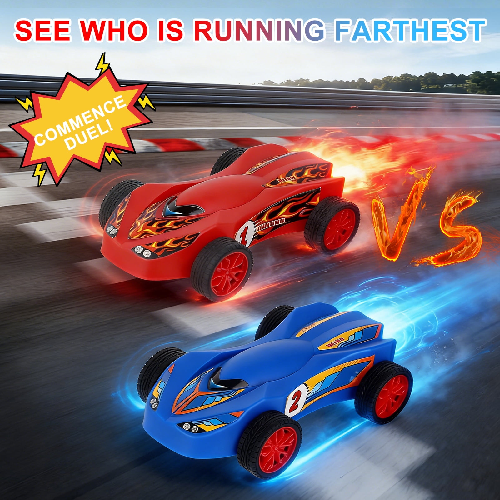 Birthday Gift for Boys,Car Toys for Kids Ages 8-12,Toys for Boys 8 to 11 Years,Air Powered Cars for Boys and Girls,2 Toy Car Launchers and Air Powered Cars with Ramp and Finish Line