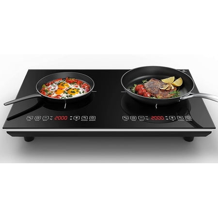 VBGK Induction Cooktop 24 Inch 2 Burner Electric Burner Countertop Hot Plate for Cooking 110v,3H & Auto Shutdown Induction Burner,Child Lock Electric Cooktop with Plug