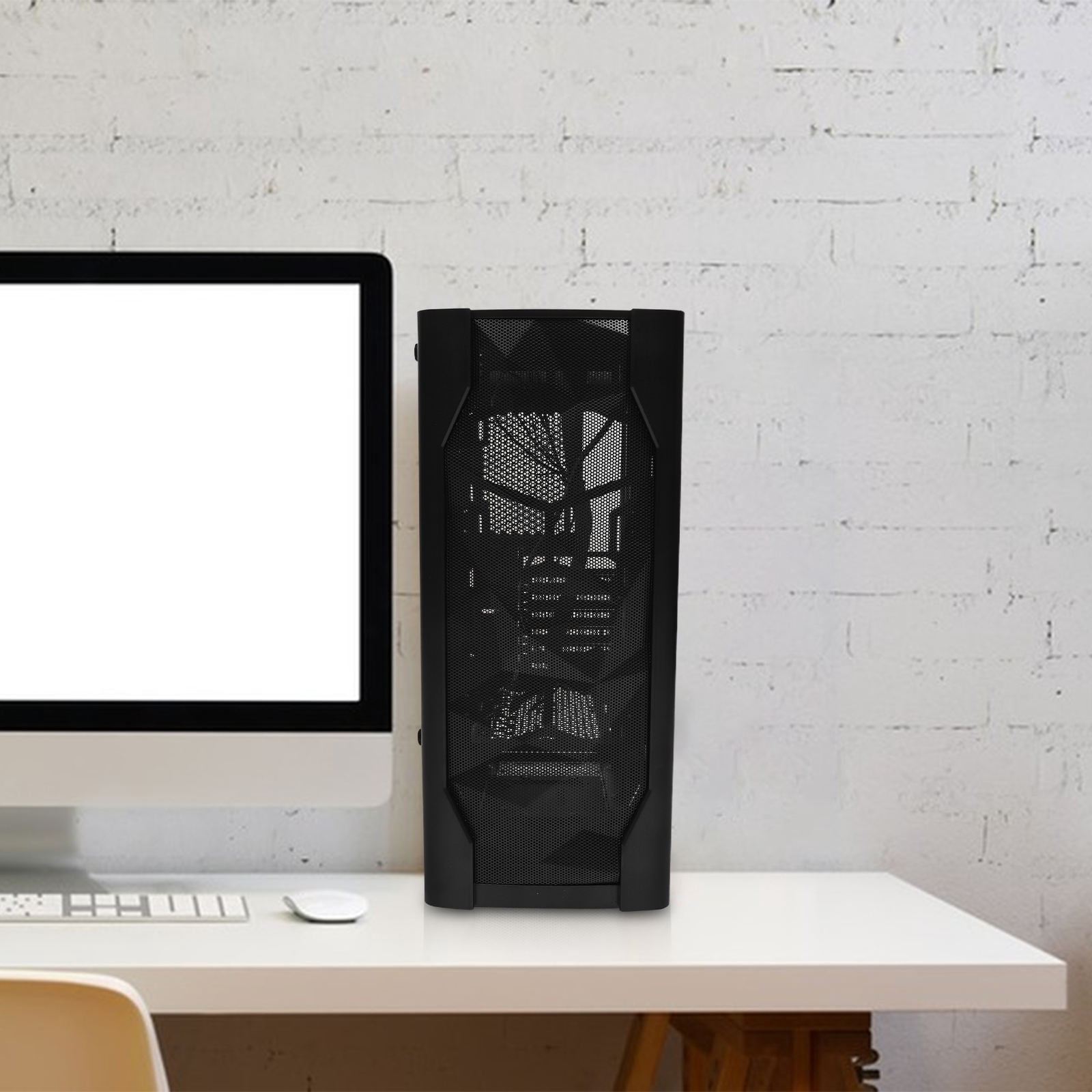 PENIKOKO Computer Cases ATX Motherboard Computer Case Steel Large Storage Space Dustproof 1Pack