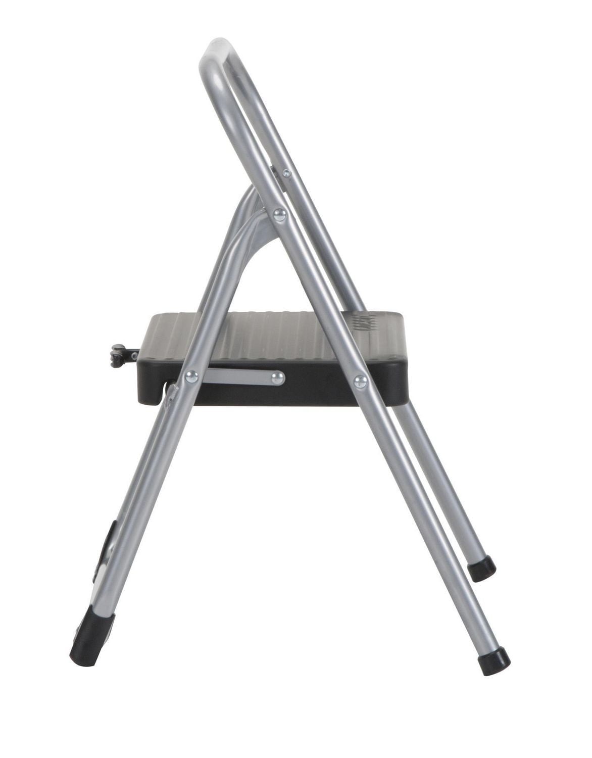 COSCO Folding 1 step steel step stool (Platinum & Black, 7ft 4in Max Reach)