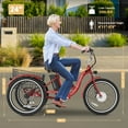 thumbnail image 4 of MOONCOOL Adult 24"/26" Unisex 3-Wheel Tricycle, 700W Peak Motor, 7 Speeds, 36V 10.4Ah Removable Lithium Battery, 16MPH Max Speed, 40 Miles Range, 4 of 18
