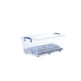 thumbnail image 2 of Clear Plastic Stackable Wheeled Storage Bin with Lid, Home Organizer, Can Be Placed in Storage Room, Playroom, Under the Bed... Designed to Use for Clothes, Toys, Books, etc. 32 qt., By Superio., 2 of 5