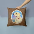 thumbnail image 2 of Carolines Treasures 7158PW1414 Yellow Labrador at the Beach Fabric Decorative Pillow  14Hx14W multicolor, 2 of 4