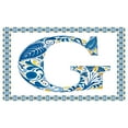 thumbnail image 4 of Letter G Ceramic Toothbrush Holder, Flower Letter G Natural Elements in Blue Tones Alphabet European Culture, Decorative Versatile Countertop for Bathroom, 4.5" X 2.7", Blue Yellow Orange, 4 of 4